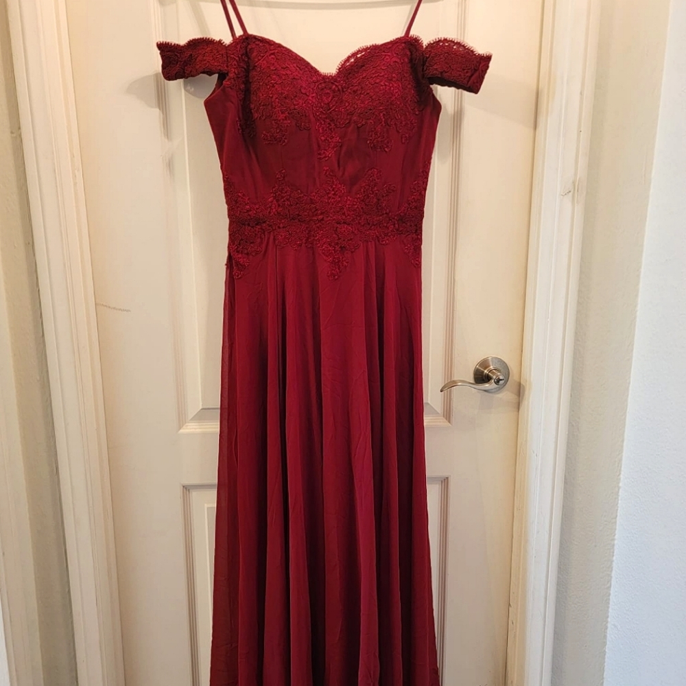 May Queen red prom dress